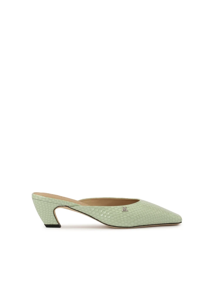 kazar Mules with built-in front with embossed motif