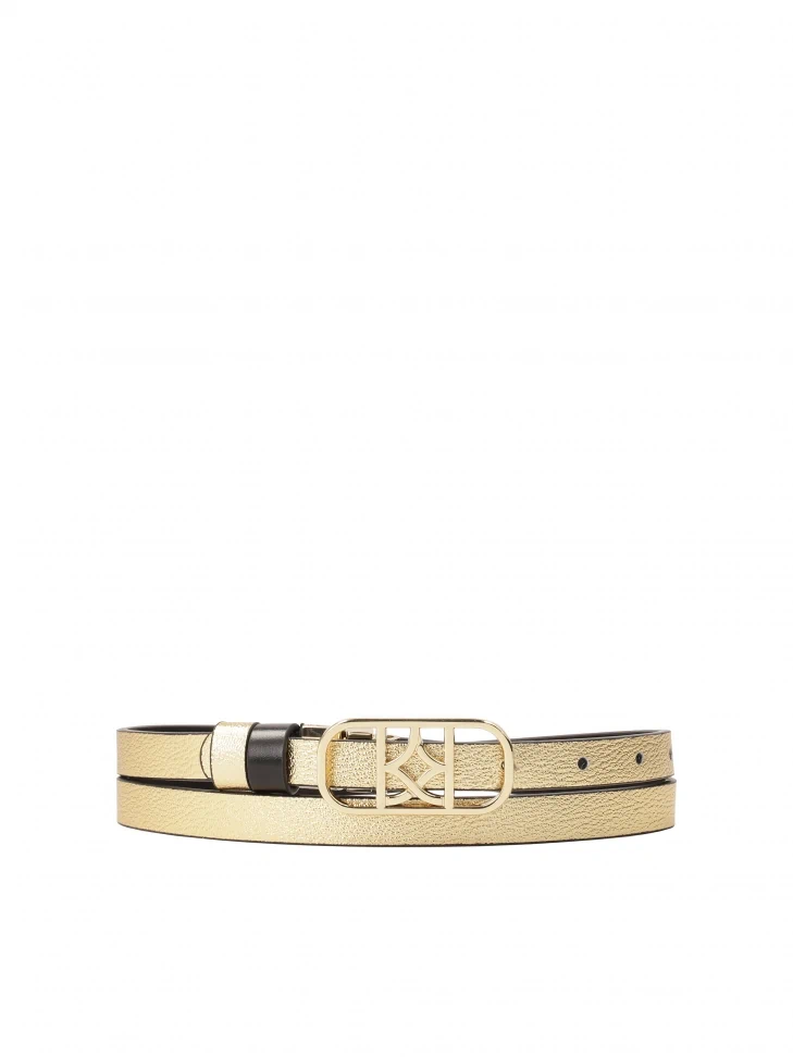 Kazar Narrow Double-sided Belt With Decorative Buckle