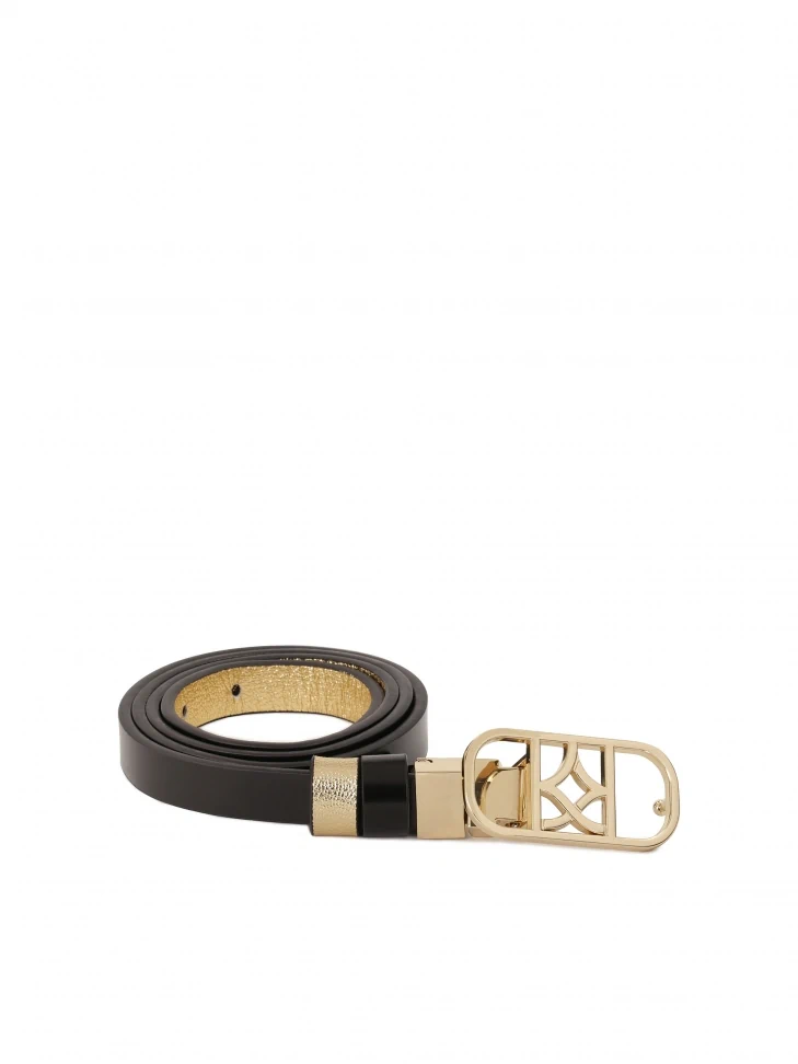 Kazar Narrow Double-sided Belt With Decorative Buckle