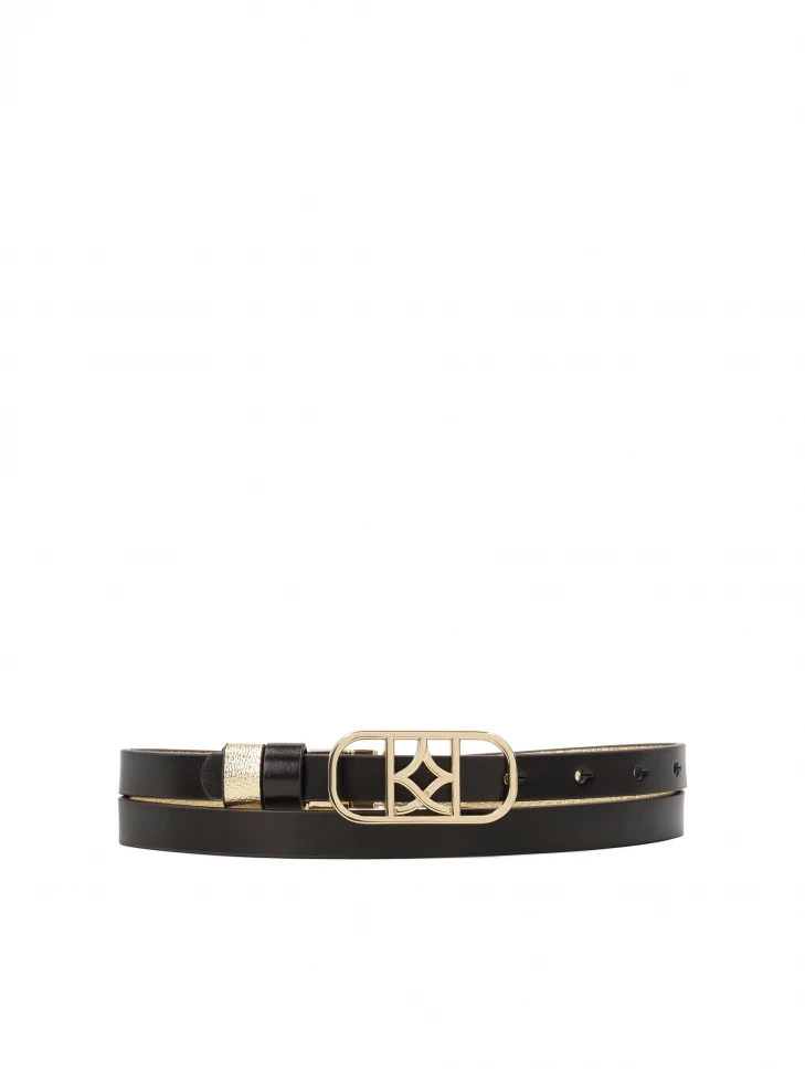 kazar Narrow double-sided belt with decorative buckle