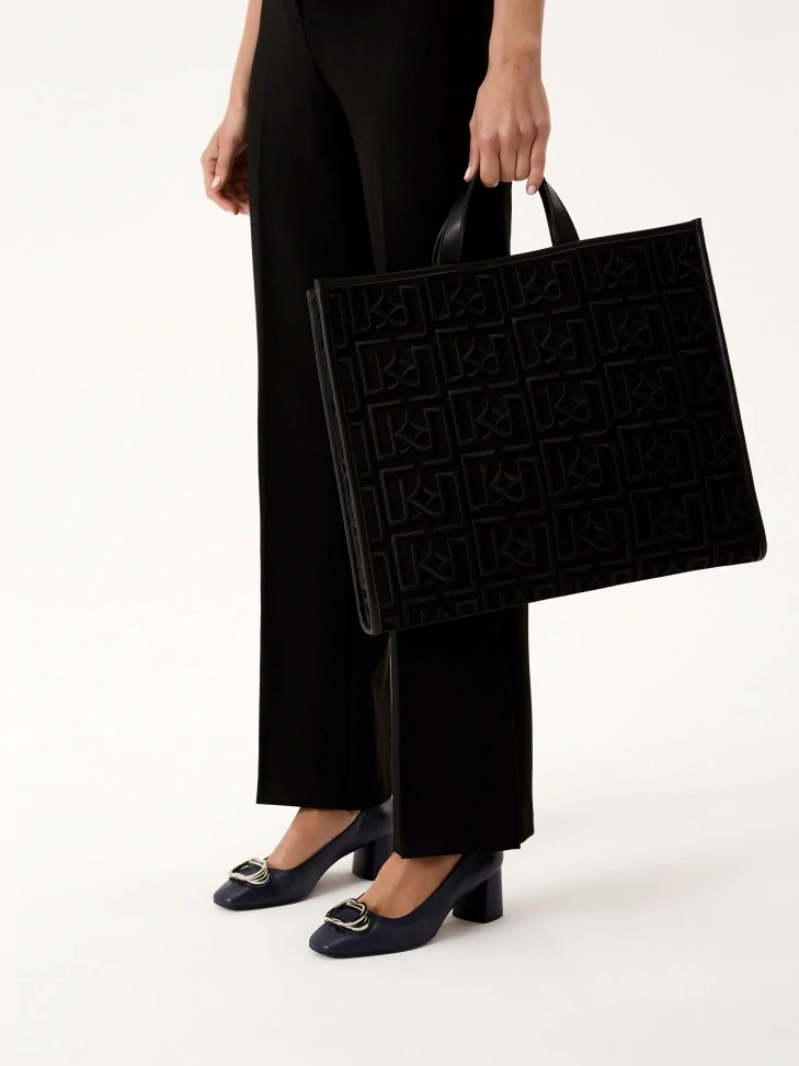 Kazar Navy Blue Leather Pumps With Metal Embellishments