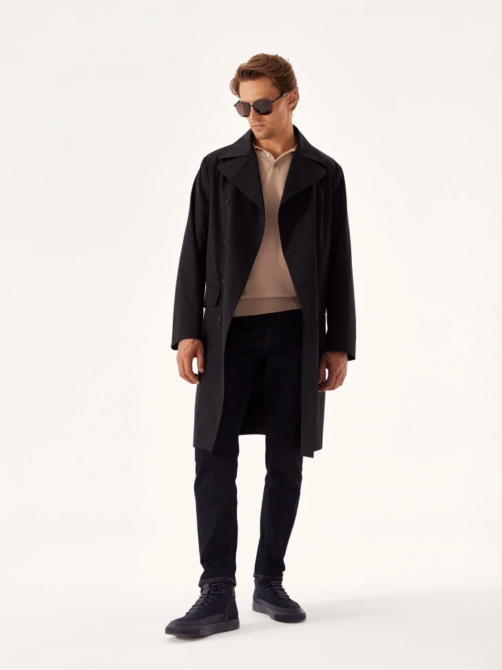 Kazar Navy Blue Men's Sneakers With Zipper And Lacing