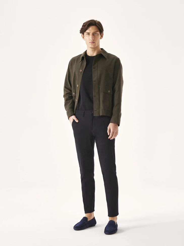 Kazar Navy Blue Suede Penske Moccasins On A Lugged Sole