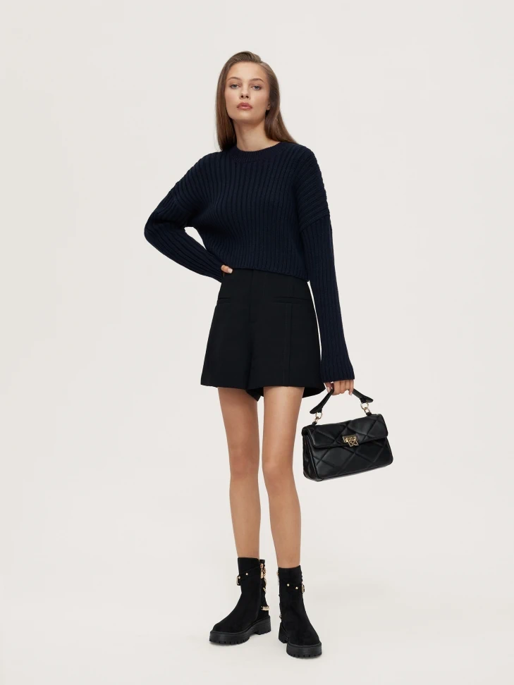 Kazar Nubuck Flat Ankle Boots With A Zipper Decorated With Chains