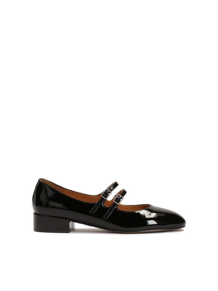 kazar Patent leather black Mary Jane pumps with two straps