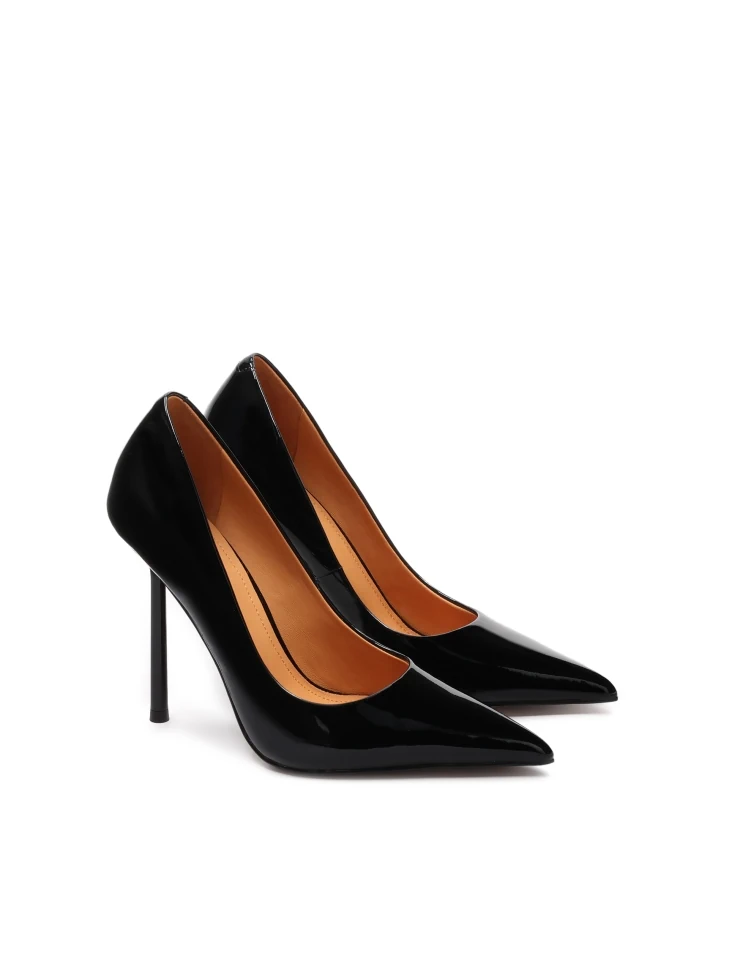 Kazar Patent Leather Black Pumps With A Slender Heel
