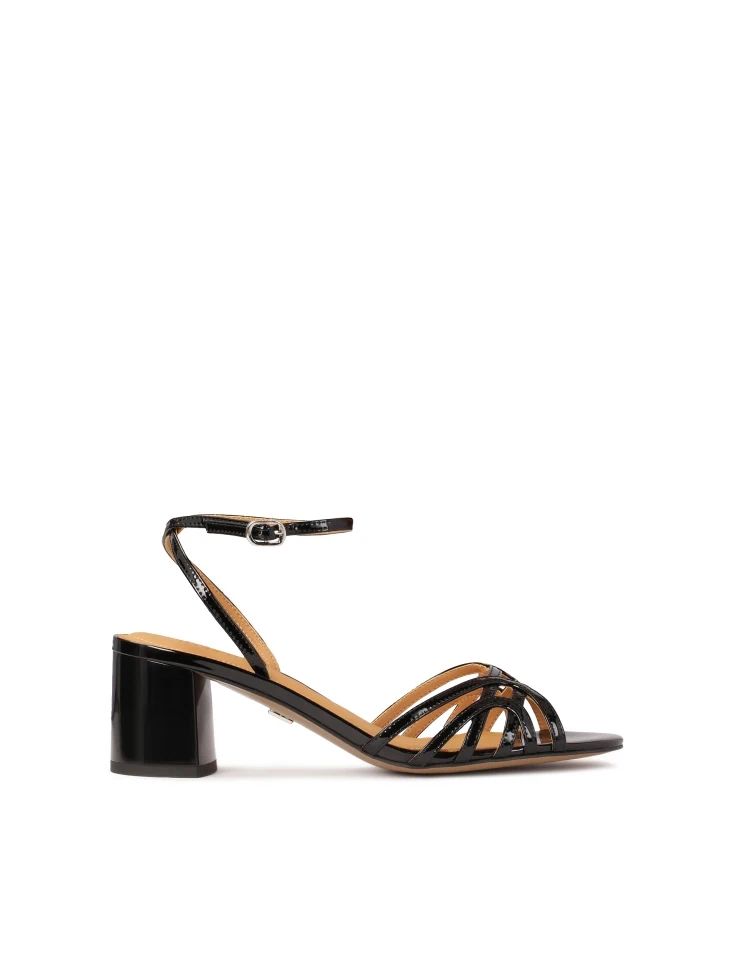 kazar Patent leather black sandals with thin straps
