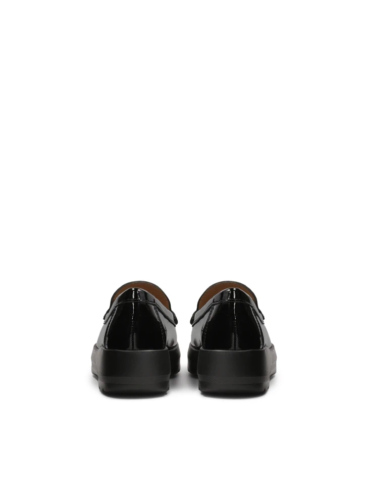 Kazar Patent Leather Flat Shoes On An Elevated Sole