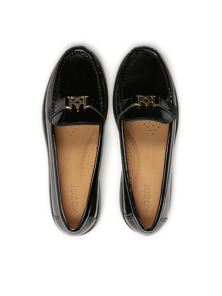 Kazar Patent Leather Flat Shoes On An Elevated Sole
