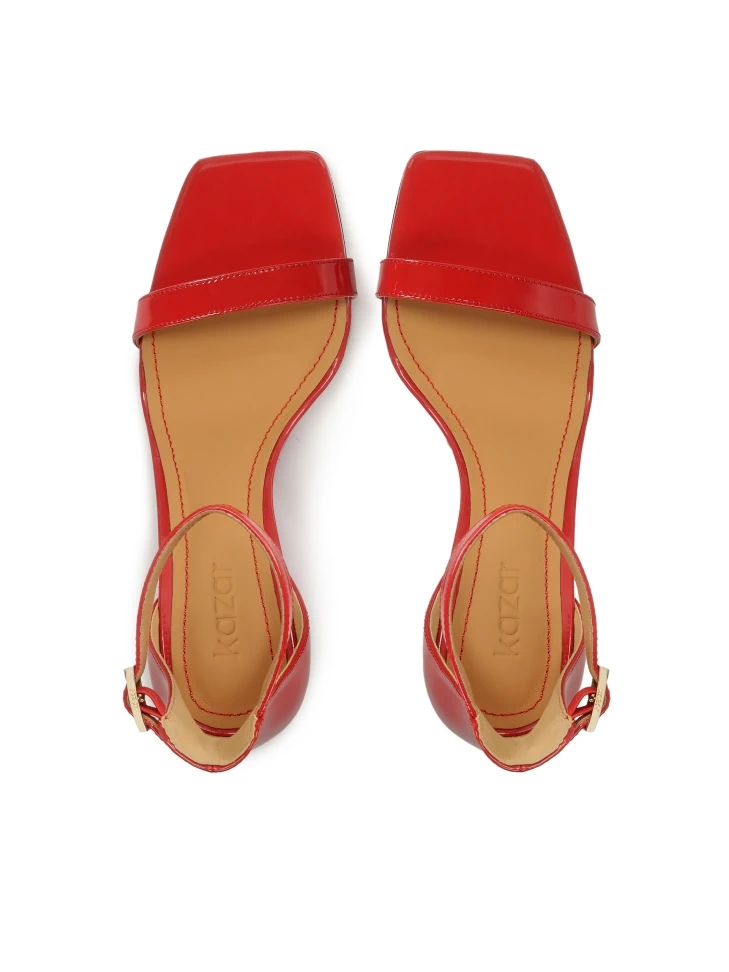 Kazar Patent Leather Red Sandals On A Platform Heel