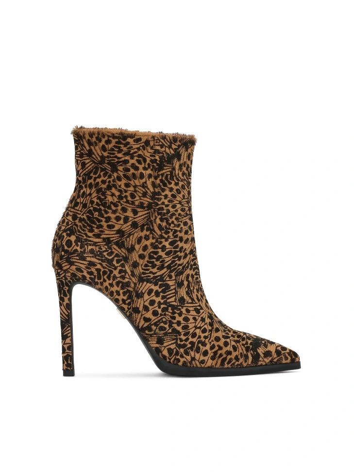 kazar Patterned leather boots with natural hair finish