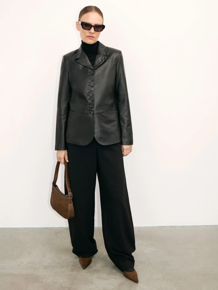 Kazar Patterned Leather Pumps With Natural Bristles