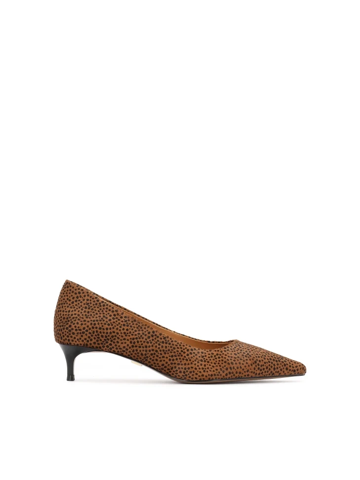 kazar Patterned leather pumps with natural bristles