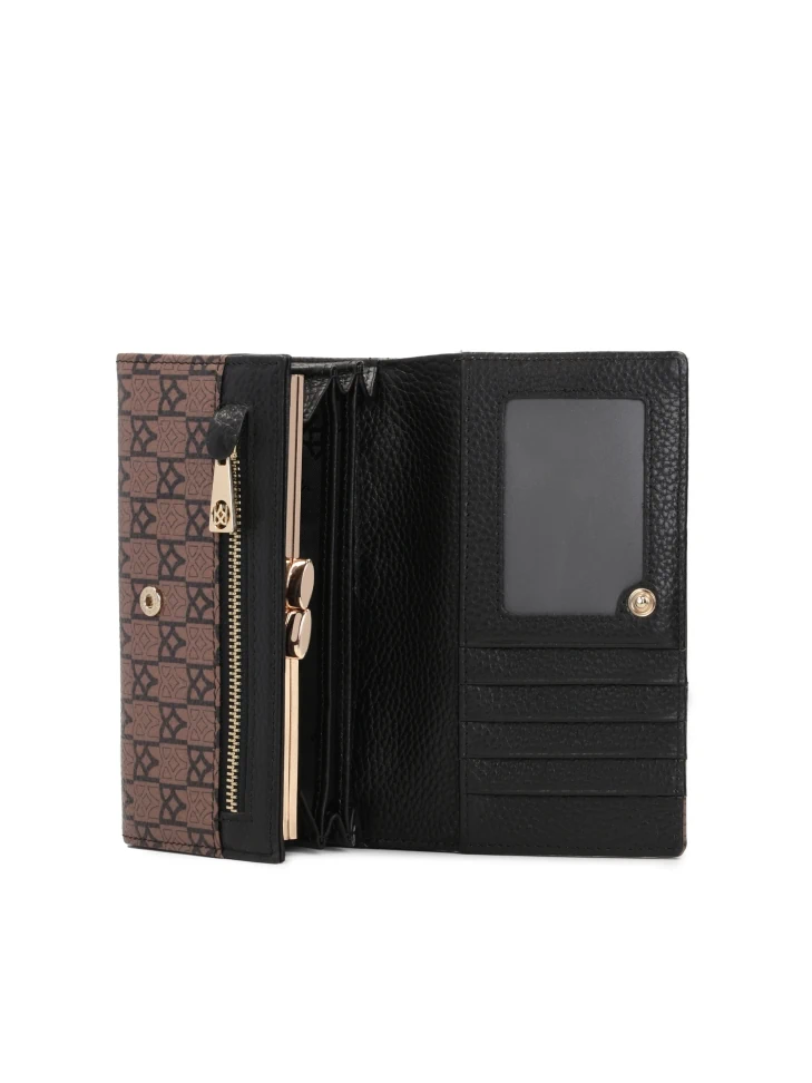 Kazar Patterned Wallet Decorated With Patent Leather