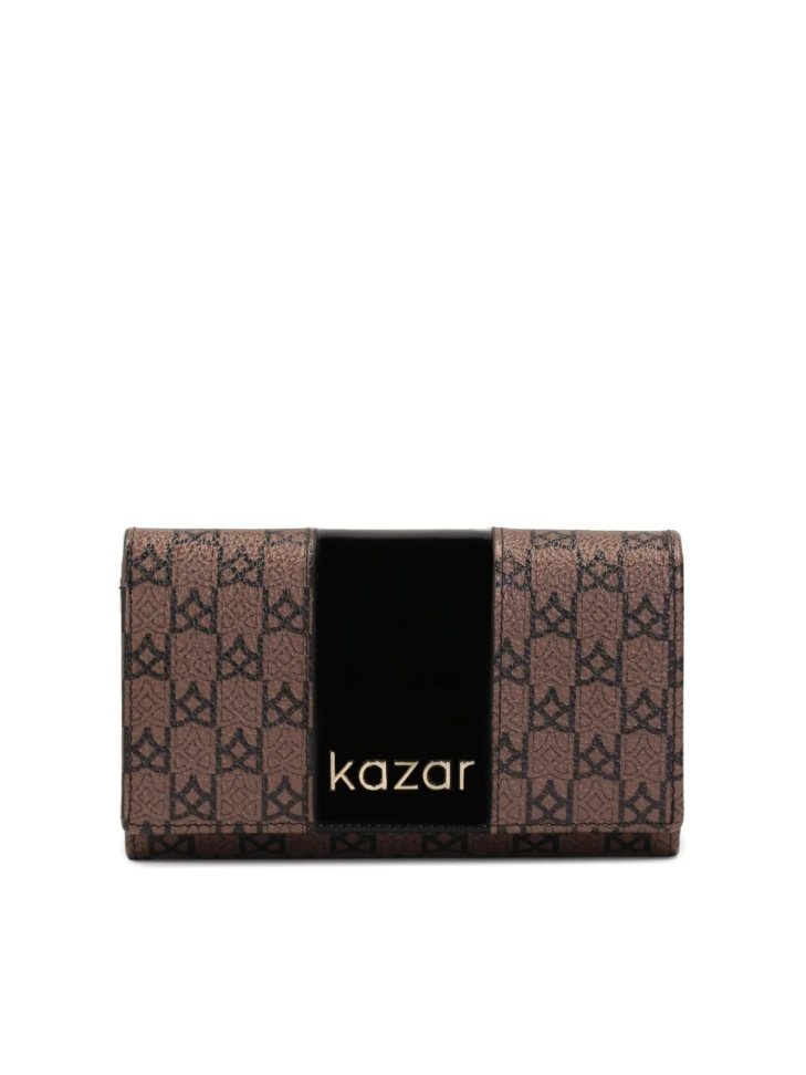 kazar Patterned wallet decorated with patent leather