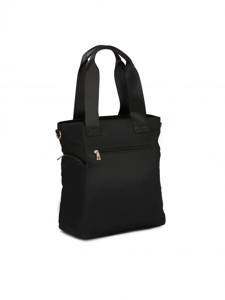 Kazar Practical Black Bag With Handles And A Detachable Strap
