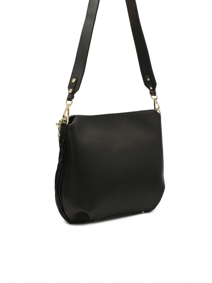 Kazar Quilted Black Handbag With Chain And Detachable Strap