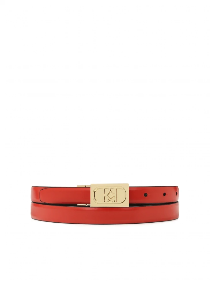 kazar Red and black double-sided belt with rotating buckle