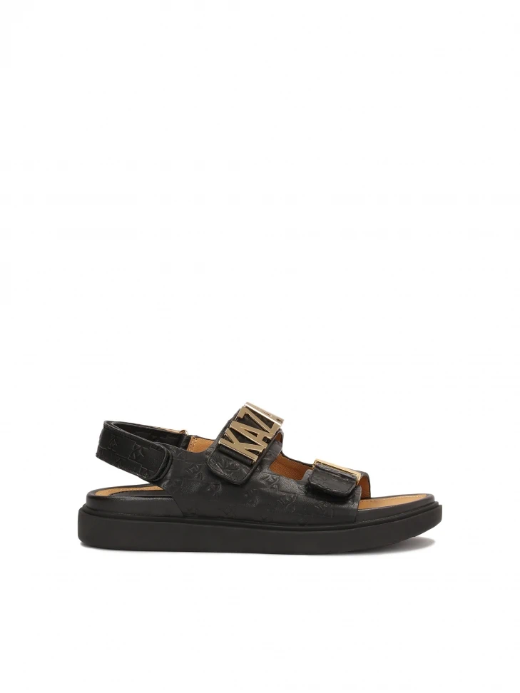 kazar Sandals decorated with metal lettering and embossing
