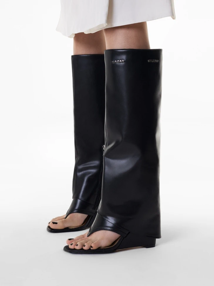 Kazar Sandals On A Platform With A Turned-up Long Upper