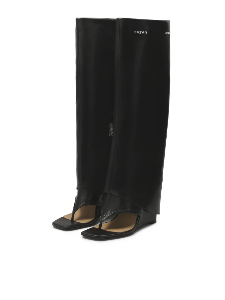 Kazar Sandals On A Platform With A Turned-up Long Upper