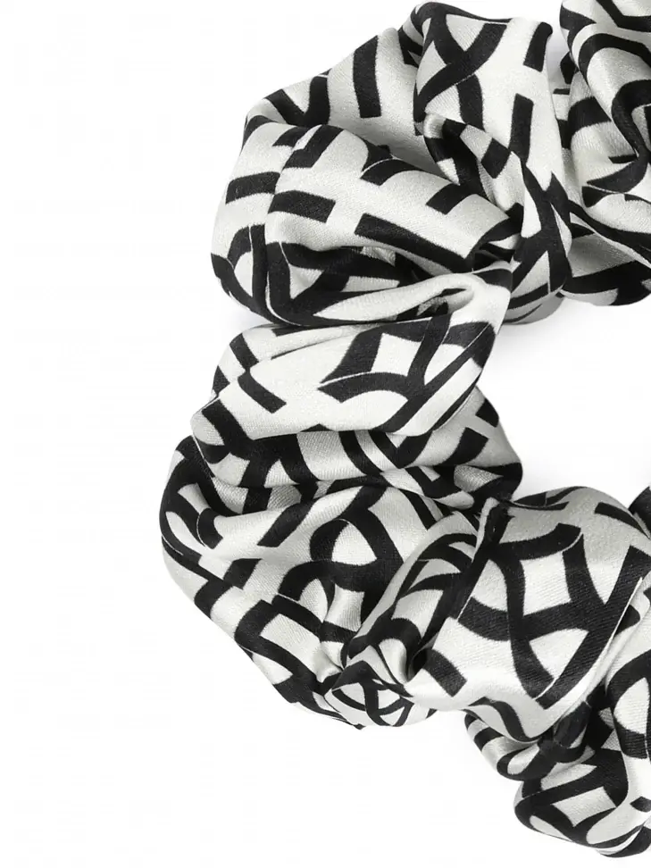 Kazar Satin Monogrammed Scrunchie In KAZAR Monograms