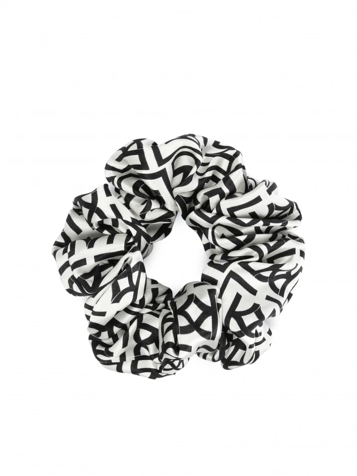 kazar Satin monogrammed scrunchie in KAZAR monograms