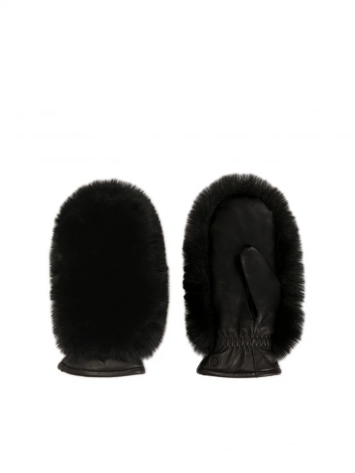 Kazar Single-finger Leather Gloves With Synthetic Fur