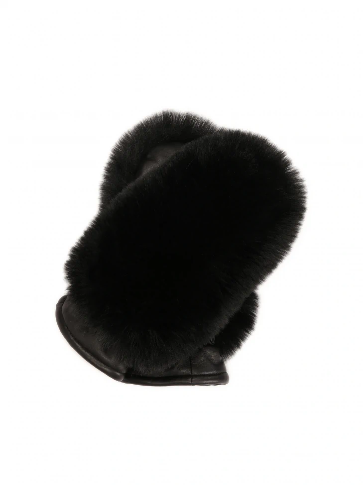 kazar Single-finger leather gloves with synthetic fur