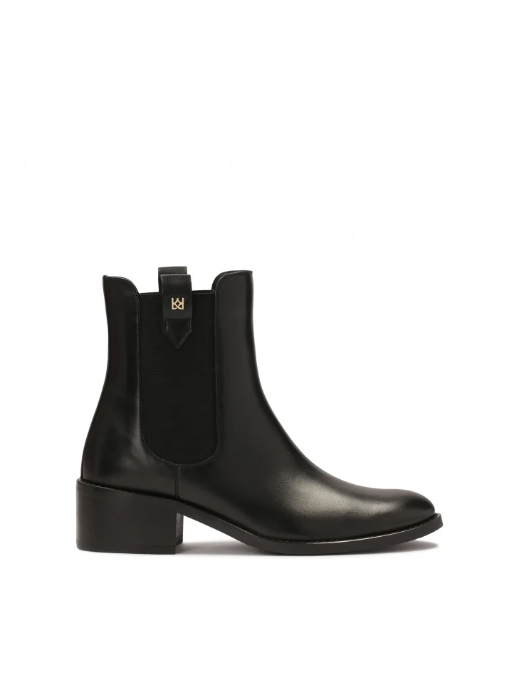 kazar Slip-on black Chelsea boots with elastics and loops
