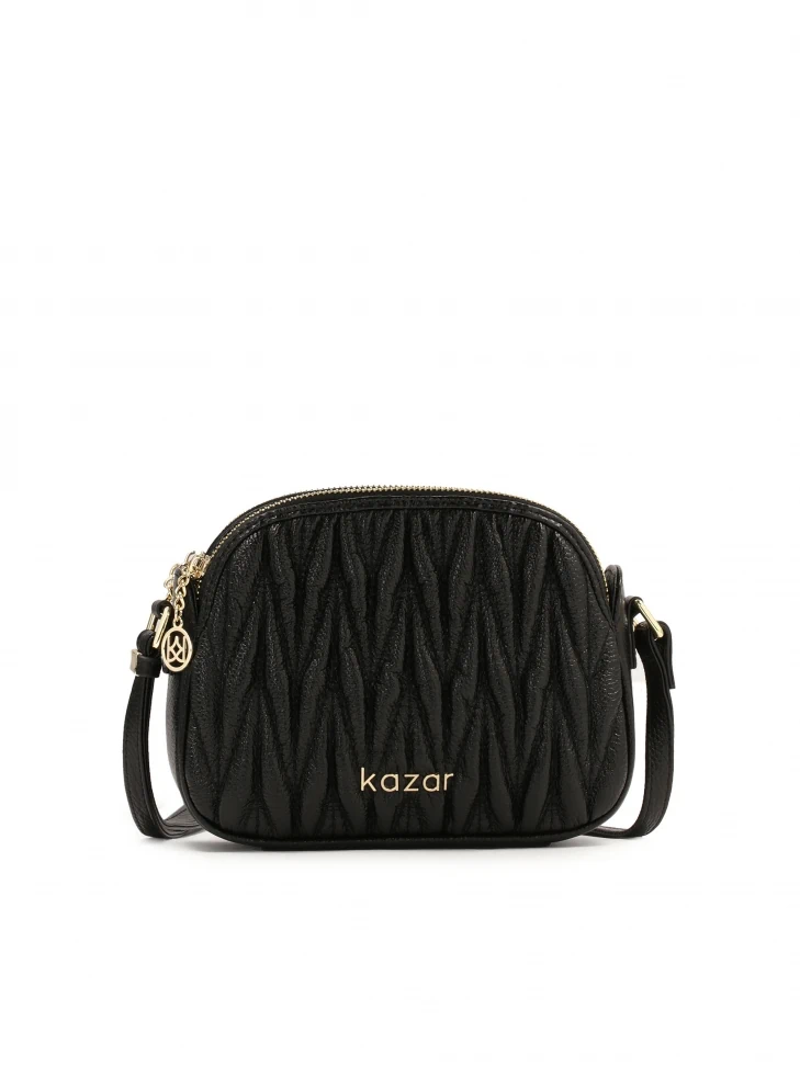kazar Small black belt handbag with fashionable quilting