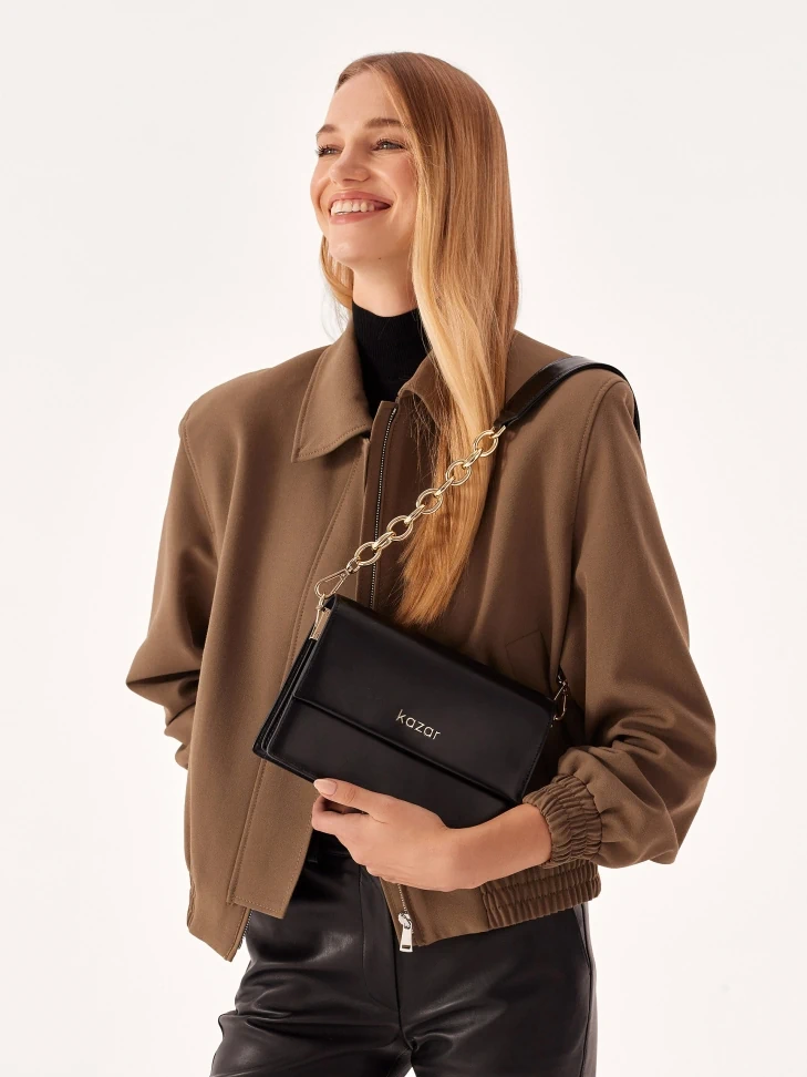 Kazar Small Leather Handbag With Rigid Construction