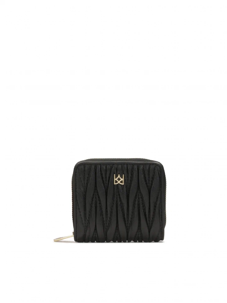 kazar Small quilted leather wallet with fold-over flaps