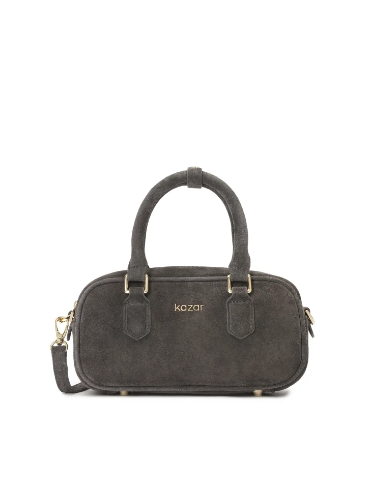 kazar Small suede bowling bag with detachable strap