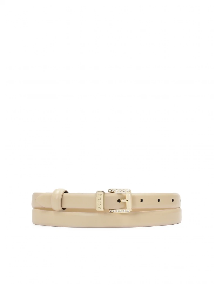 kazar Smooth beige belt decorated with a buckle with crystals
