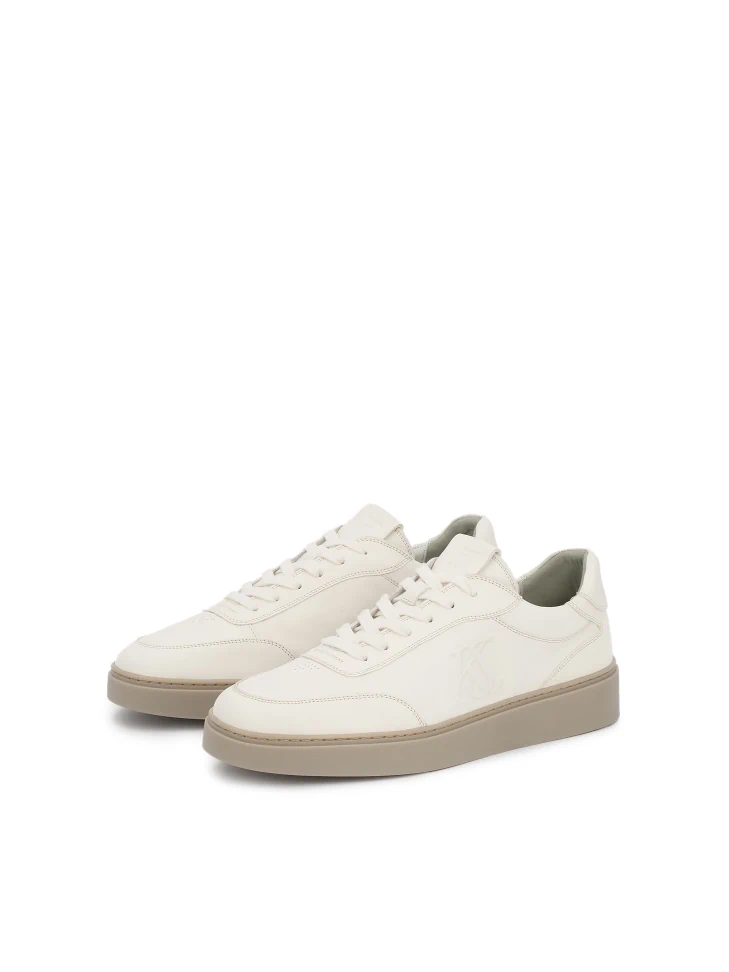 Kazar Sneakers In Natural Leather In Off-white Shade