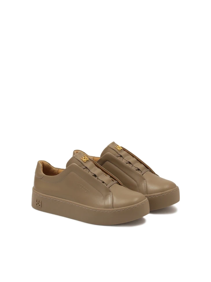 Kazar Sneakers In Taupe Color With Decorated Tongue