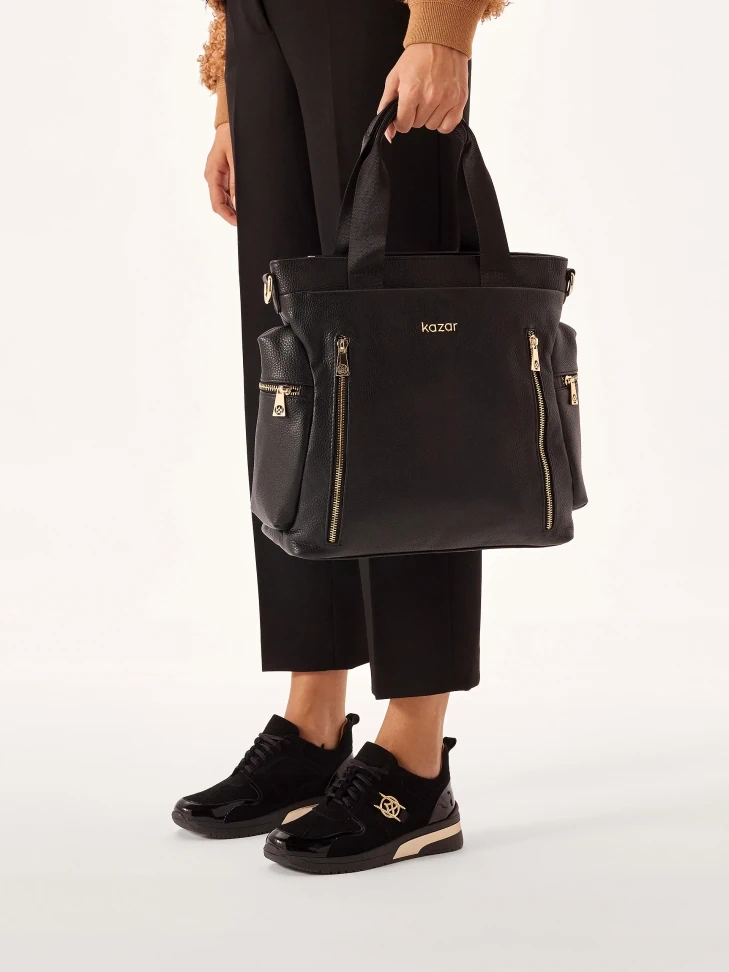 Kazar Sneakers Made Of Combined Materials On A Raised Sole