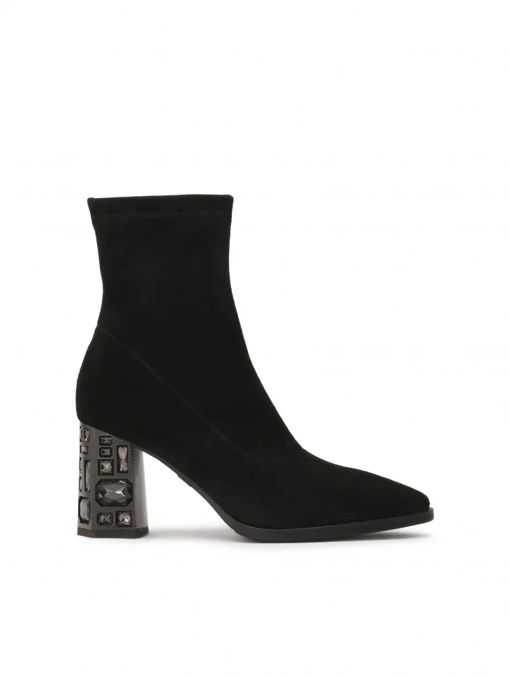 kazar Stretch fabric boots with an embellished heel