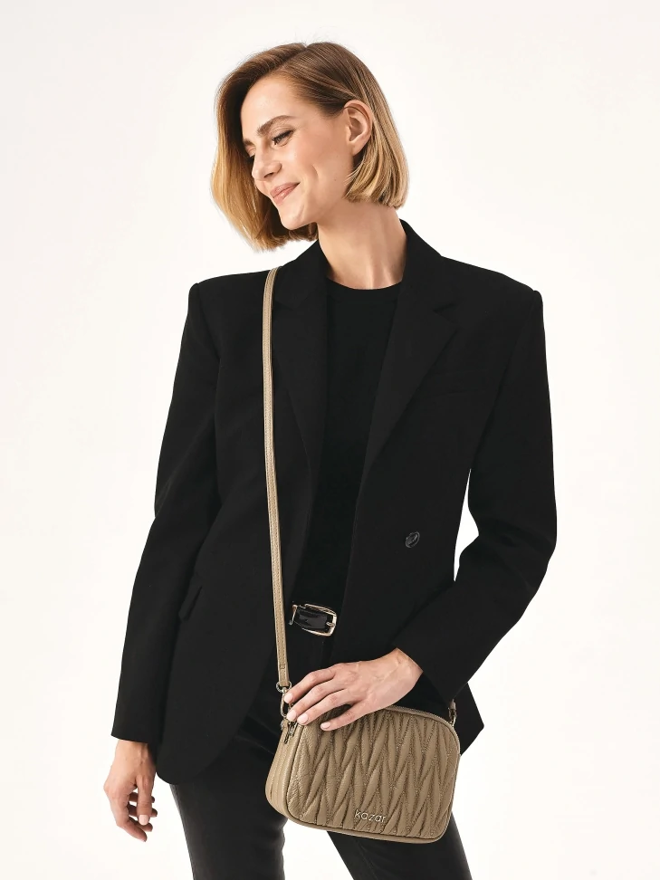 kazar Strikingly quilted handbag with shoulder strap