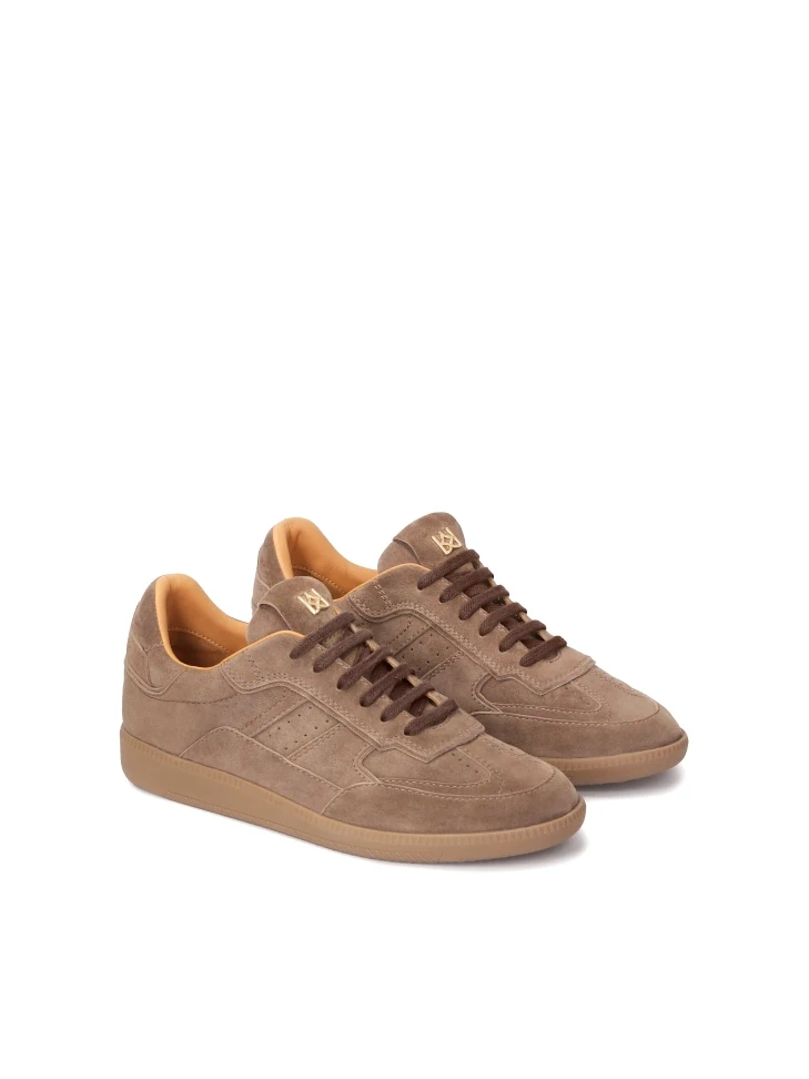 Kazar Suede Sneakers With Stitching And Perforations