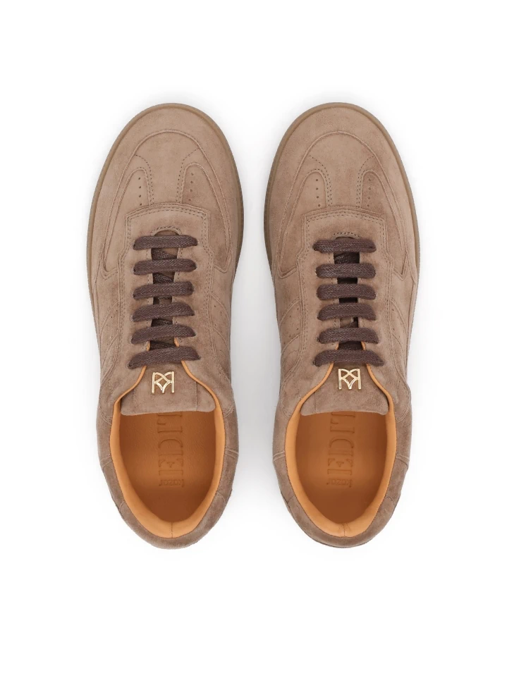 Kazar Suede Sneakers With Stitching And Perforations