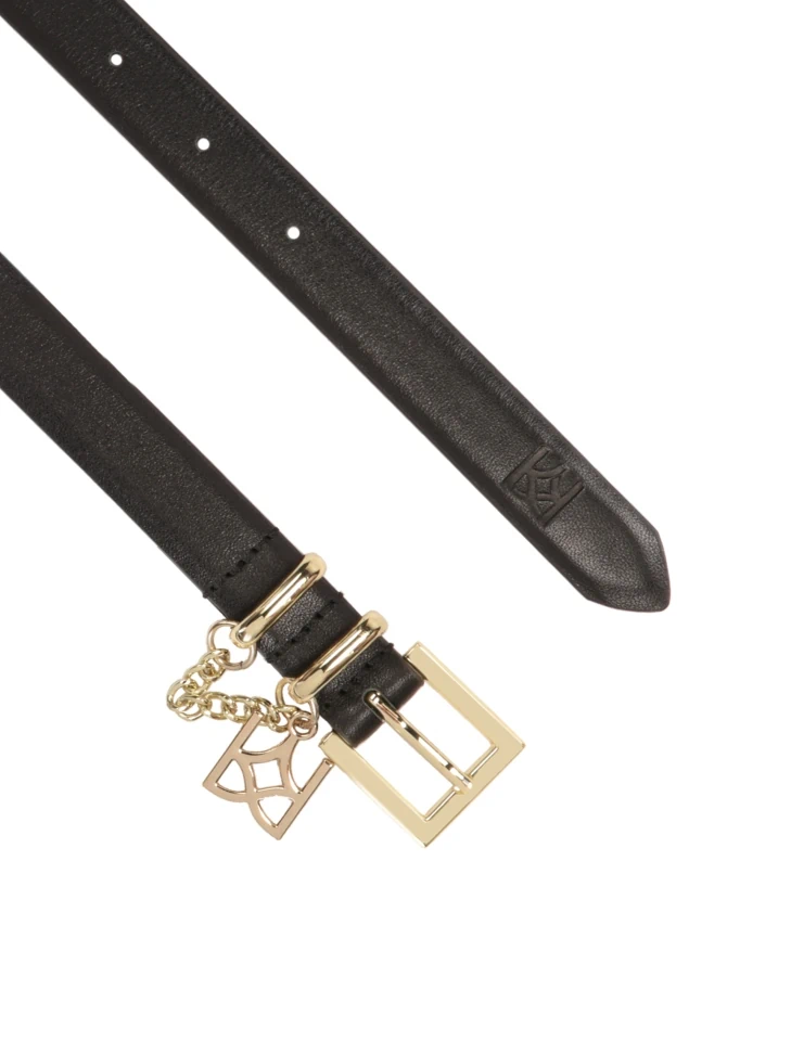 Kazar Tasteful Slim Belt With Chain And Monogram KAZAR