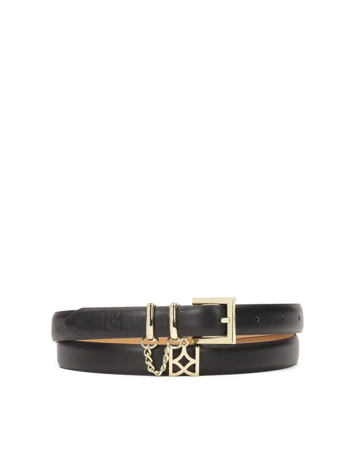 kazar Tasteful slim belt with chain and monogram KAZAR