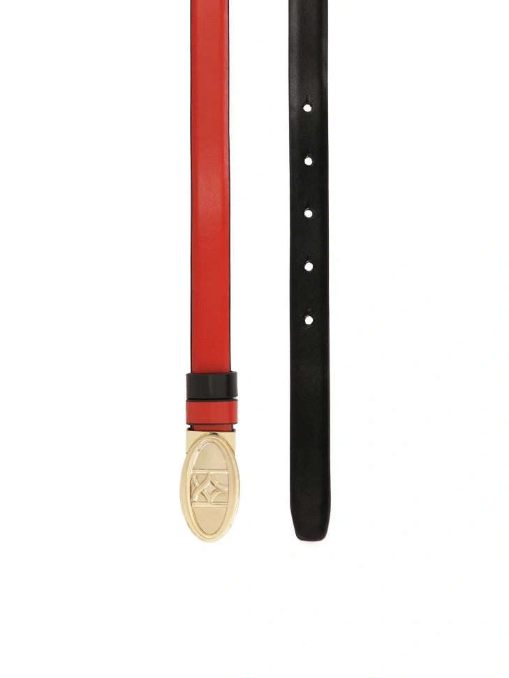 Kazar Two-tone Belt With Half-round Buckle With Monogram