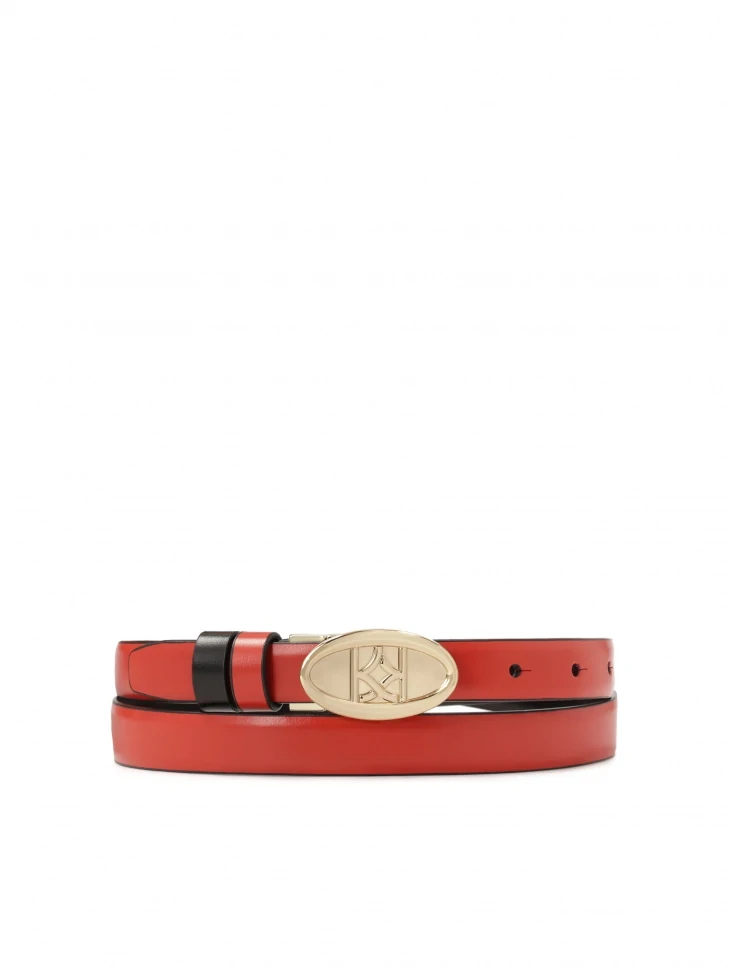 kazar Two-tone belt with half-round buckle with monogram