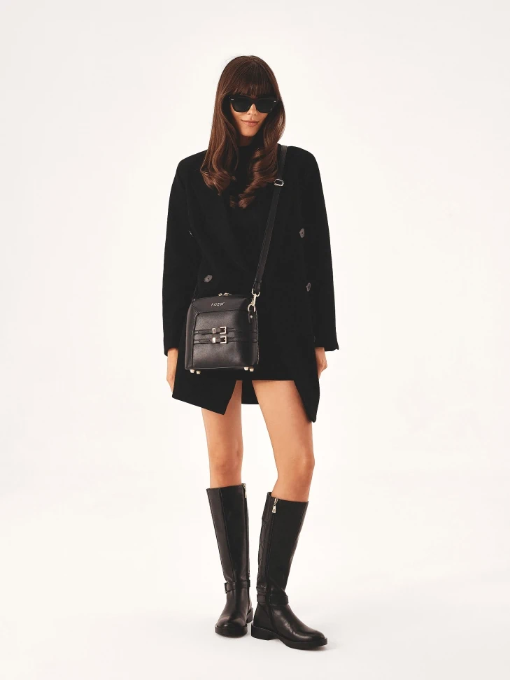 Kazar Versatile Black Boots With Decorative Quilting