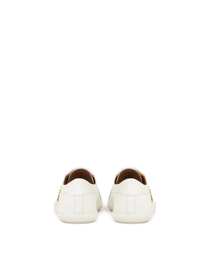 Kazar White Leather Sneakers Decorated With A Monogram