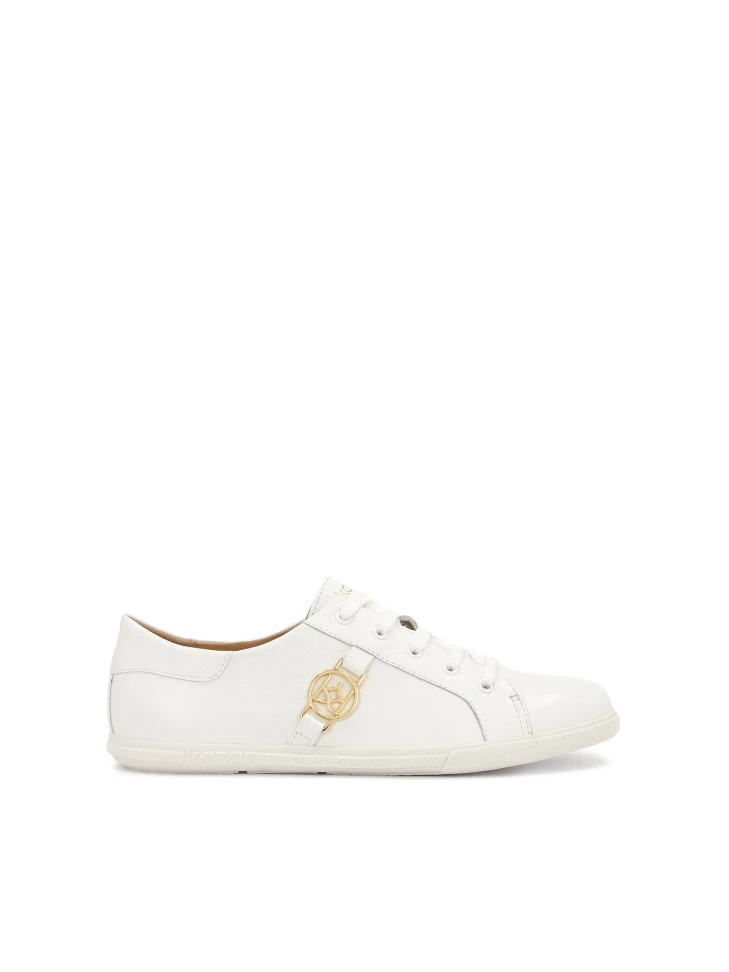 kazar White leather sneakers decorated with a monogram