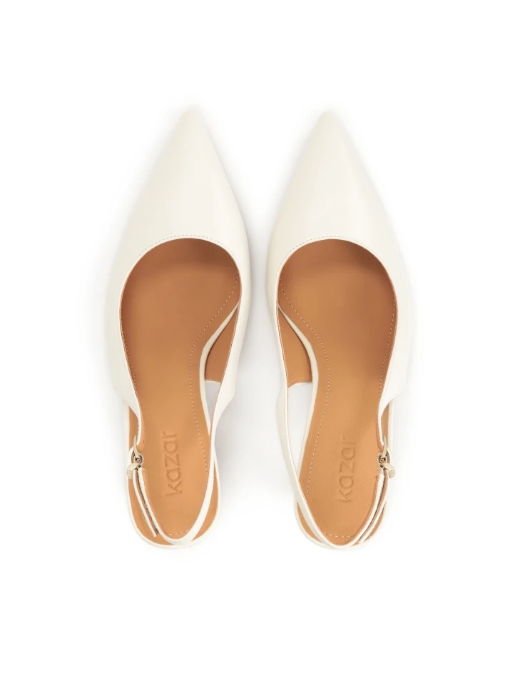 Kazar White Pumps With Open Heel From Wedding Collection